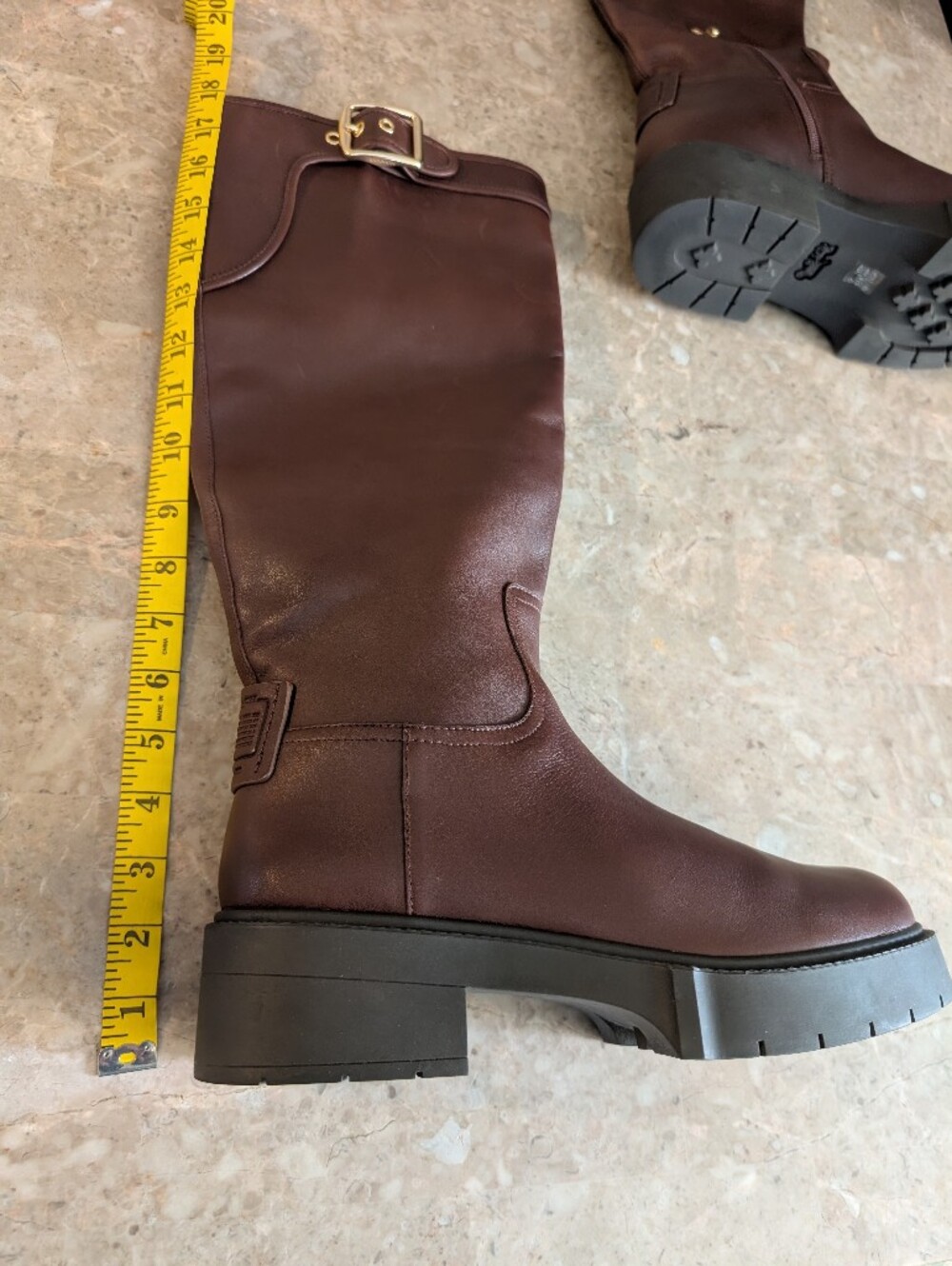 Coach Lili Buckled Leather Boots Walnut Brown #CD153 Women's Size 10B Regular - Picture 9 of 11